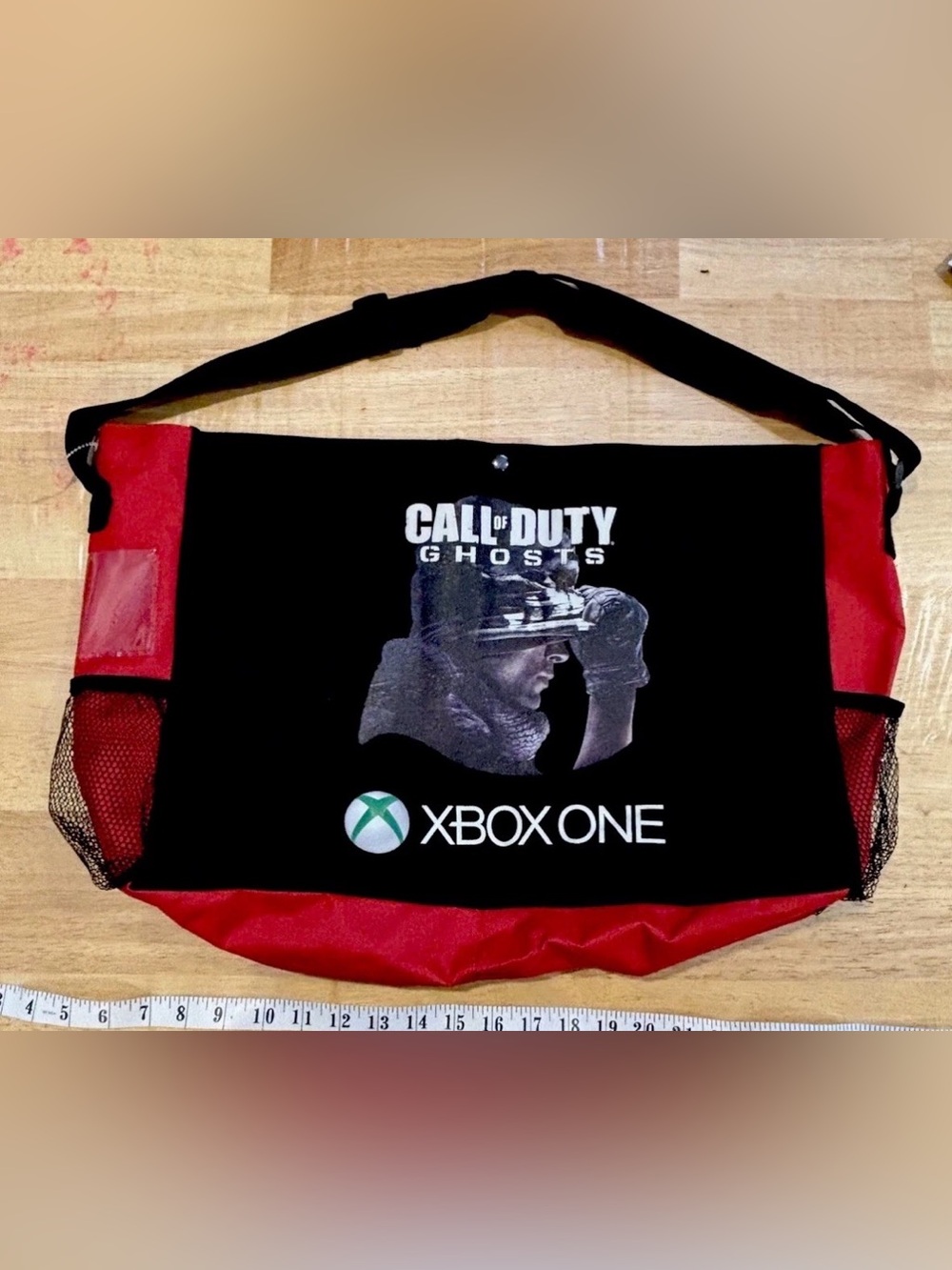 Vintage Call of Duty Ghosts Messenger Bag Rare Promo Tote Black Red Xbox One